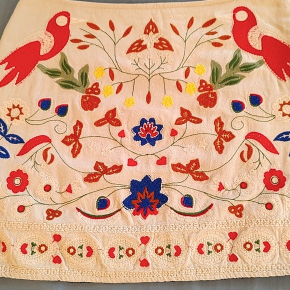 Women’s Umgee Tan Embroidered Fully Lined Mini Skirt /Size M - Picture 9 of 11